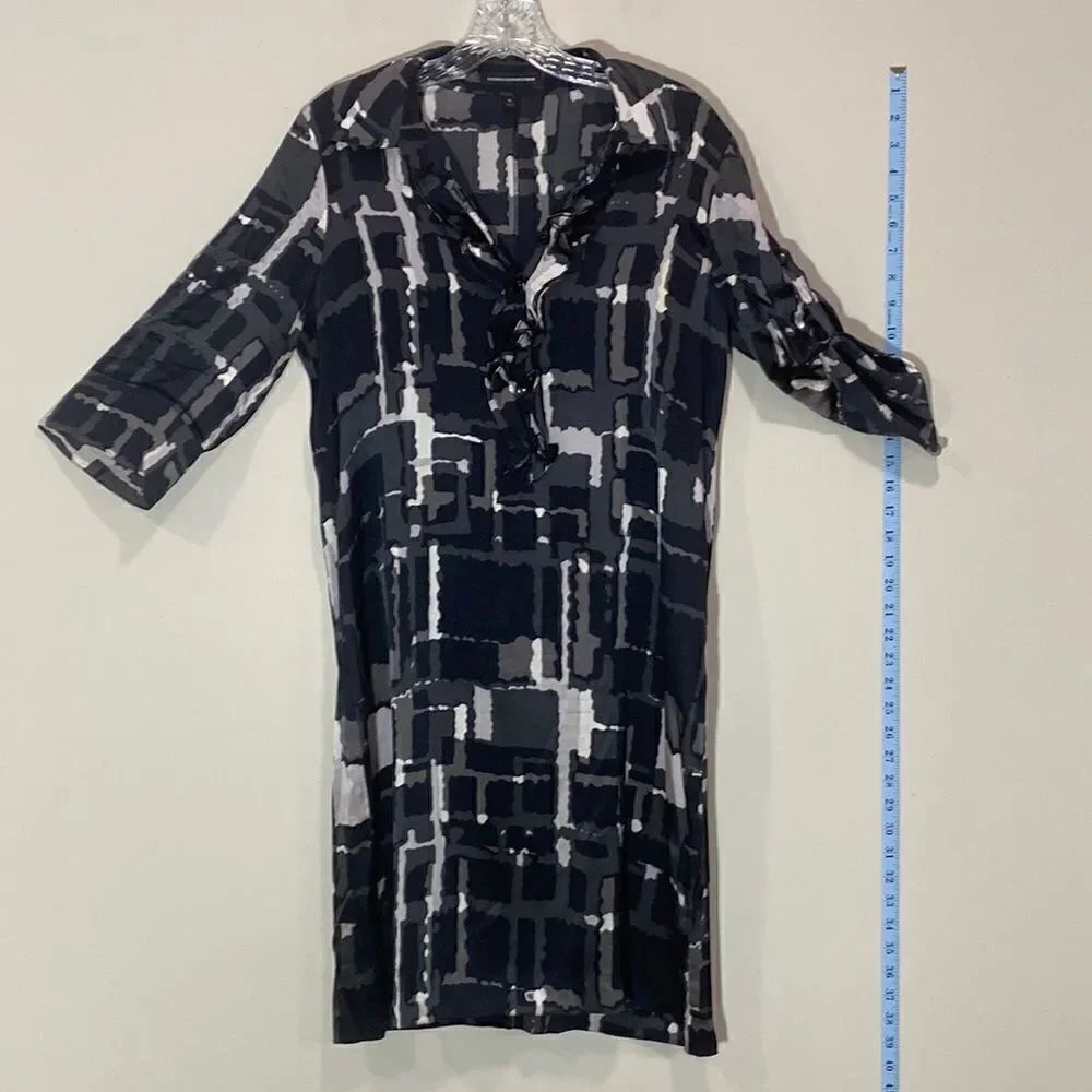 Cute Shortsleeved Block Pattern Dress By Express Design Studio. Size Medium.